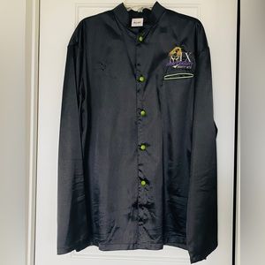Vintage Jimmy's Naughty Nighty Nite Black Satin Shirt XXL Palms Casino Las Vegas